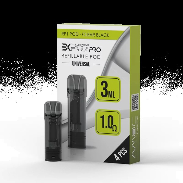 Expod Pro RP1 Refillable Pod - Clear Black (4 Stück)