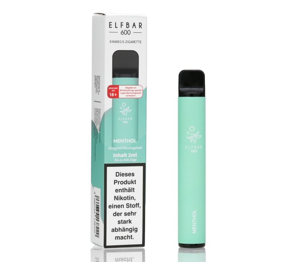 Elf Bar 600 Menthol Aroma Einweg E-Shisha 20mg Nikotin