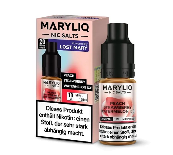 MARYLIQ - Peach Strawberry Watermelon Ice - Nikotinsalz Liquid 20mg